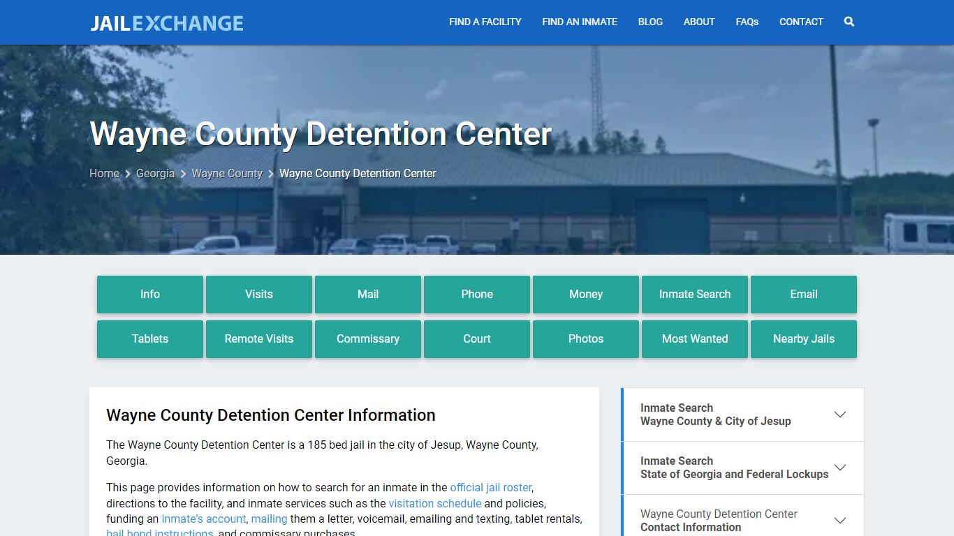Wayne County Detention Center, GA Inmate Search, Information